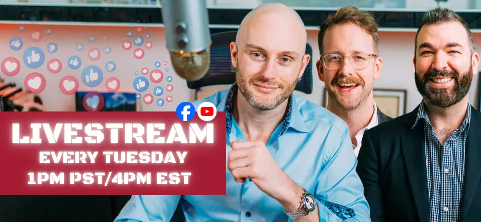 Join Us Live On Youtube Tuesdays & Thursdays (1pm PST 4PM EST)